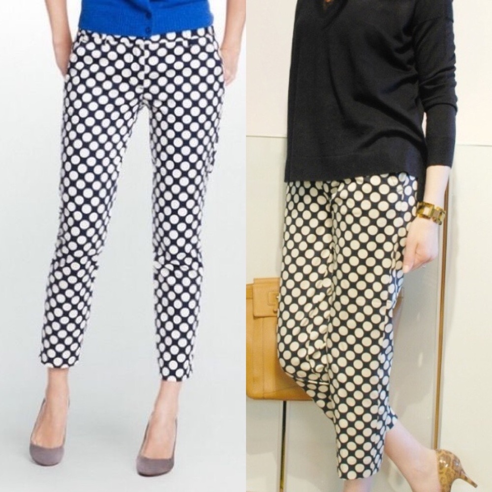 J.Crew Skimmer Polka Dots Pop Art Print Ankle Crop